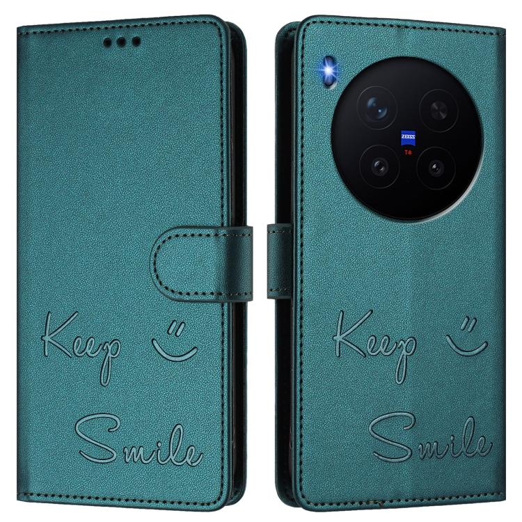 For vivo X300 5G Smile Embossing RFID Leather Phone Case