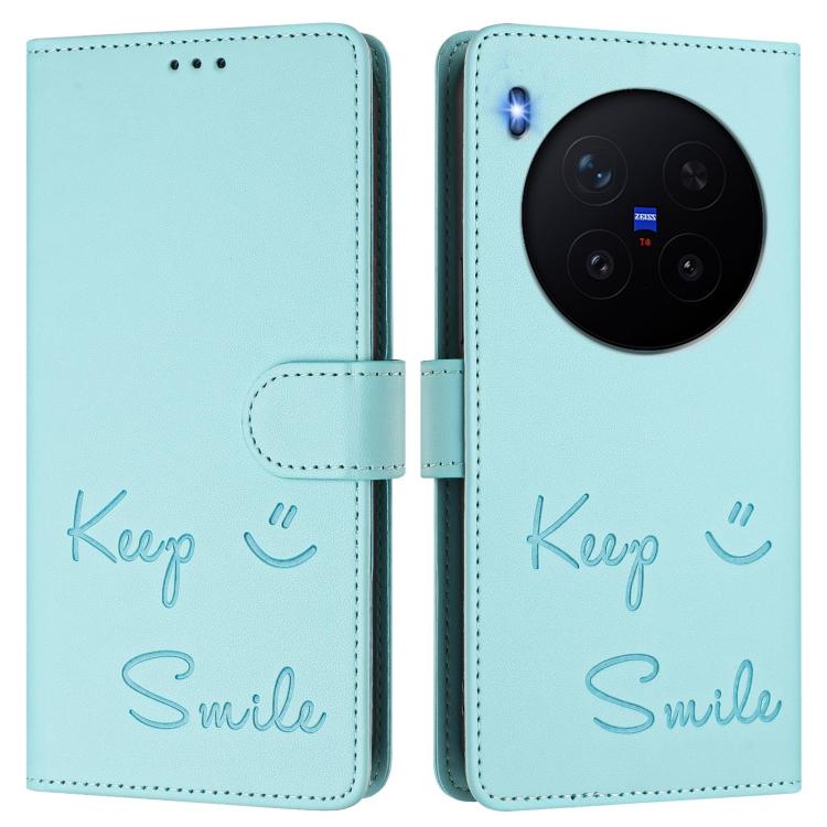 For vivo X300 Pro 5G Smile Embossing RFID Leather Phone Case