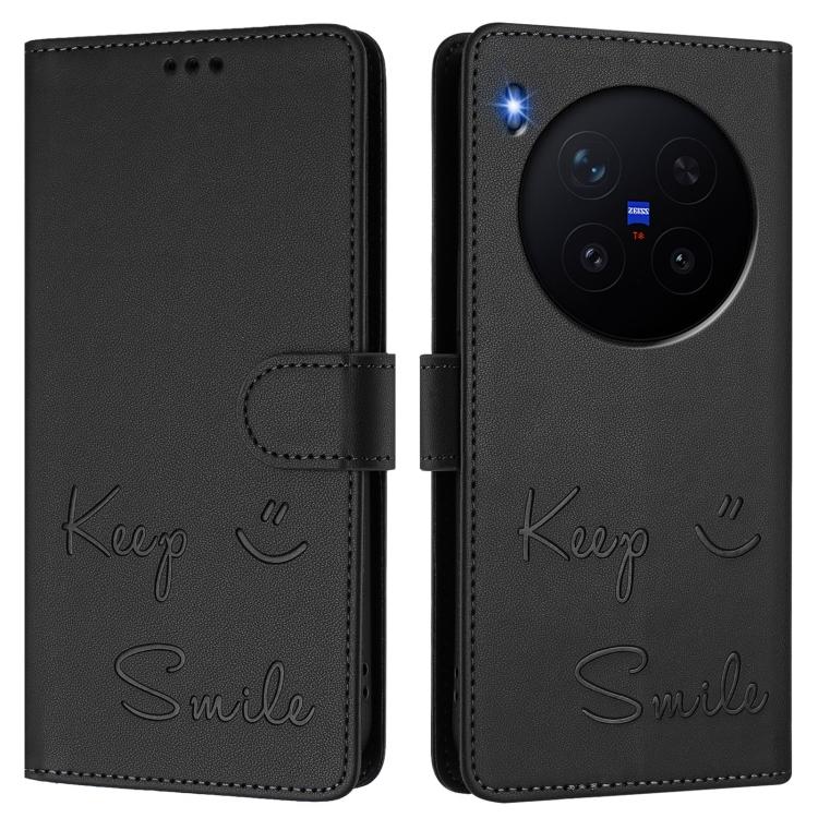For vivo X300 Pro 5G Smile Embossing RFID Leather Phone Case