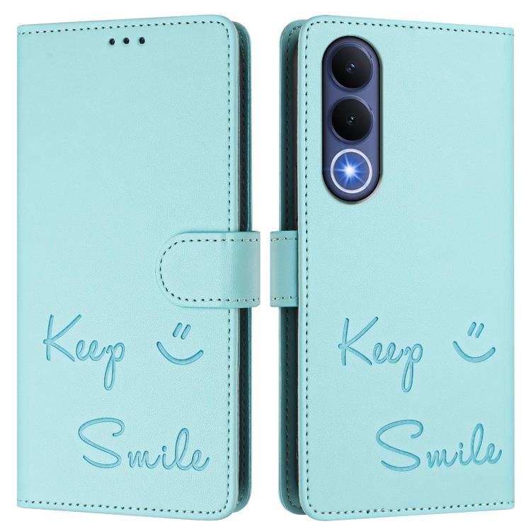 For vivo V70 FE 5G Smile Embossing RFID Leather Phone Case