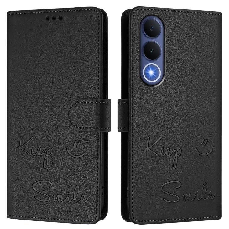 For vivo V70 FE 5G Smile Embossing RFID Leather Phone Case