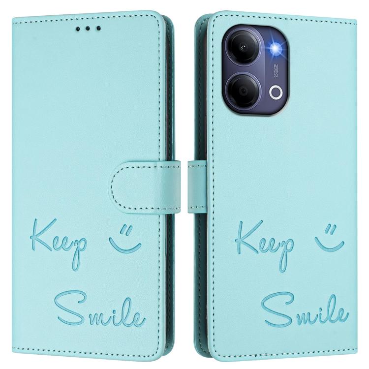 For vivo Y21 5G 2026 / vivo Y05 4G Smile Embossing RFID Leather Phone Case