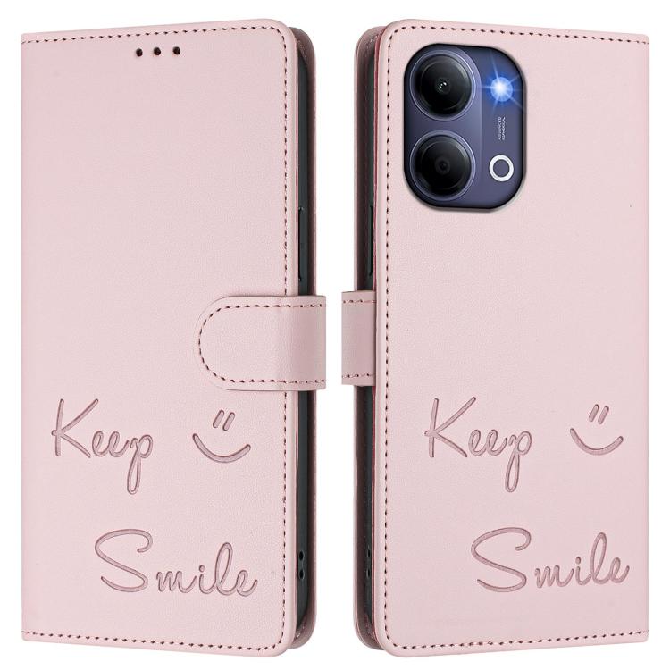 For vivo Y21 5G 2026 / vivo Y05 4G Smile Embossing RFID Leather Phone Case