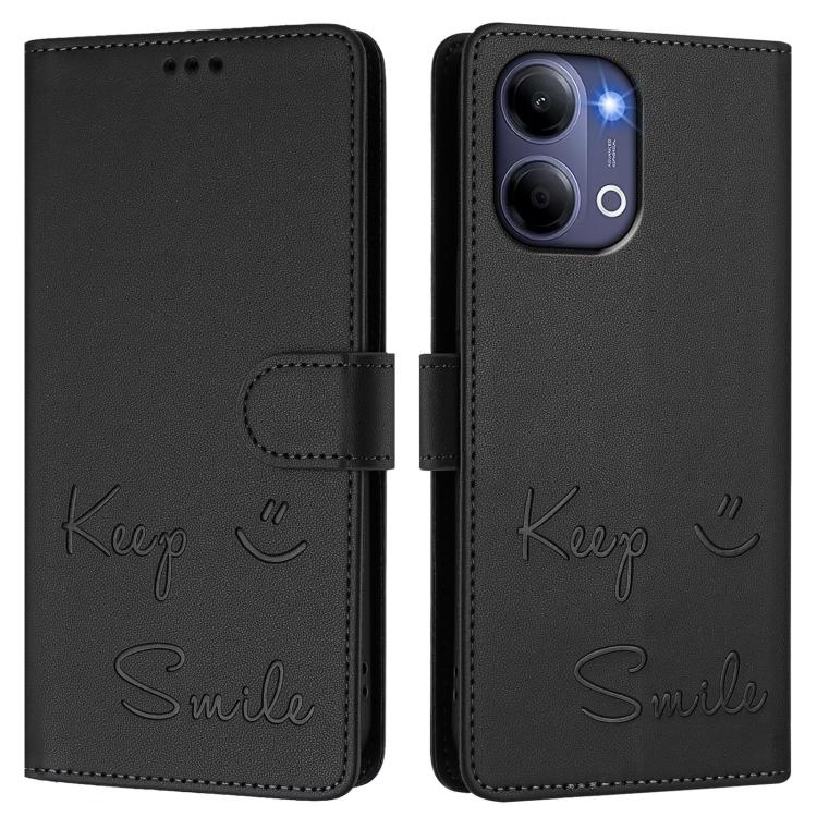 For vivo Y21 5G 2026 / vivo Y05 4G Smile Embossing RFID Leather Phone Case
