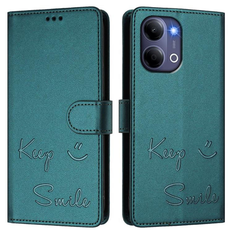 For vivo Y21 5G 2026 / vivo Y05 4G Smile Embossing RFID Leather Phone Case