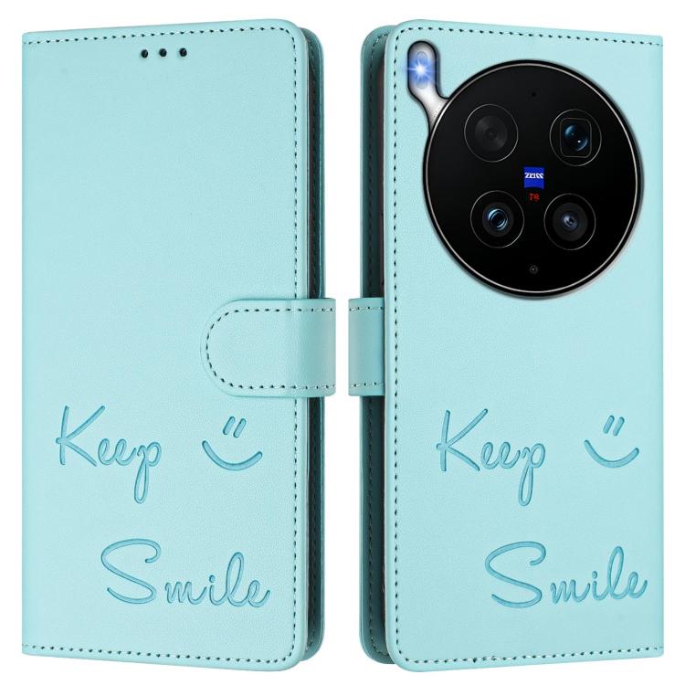 For vivo X300 Ultra Smile Embossing RFID Leather Phone Case
