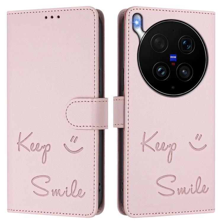 For vivo X300 Ultra Smile Embossing RFID Leather Phone Case