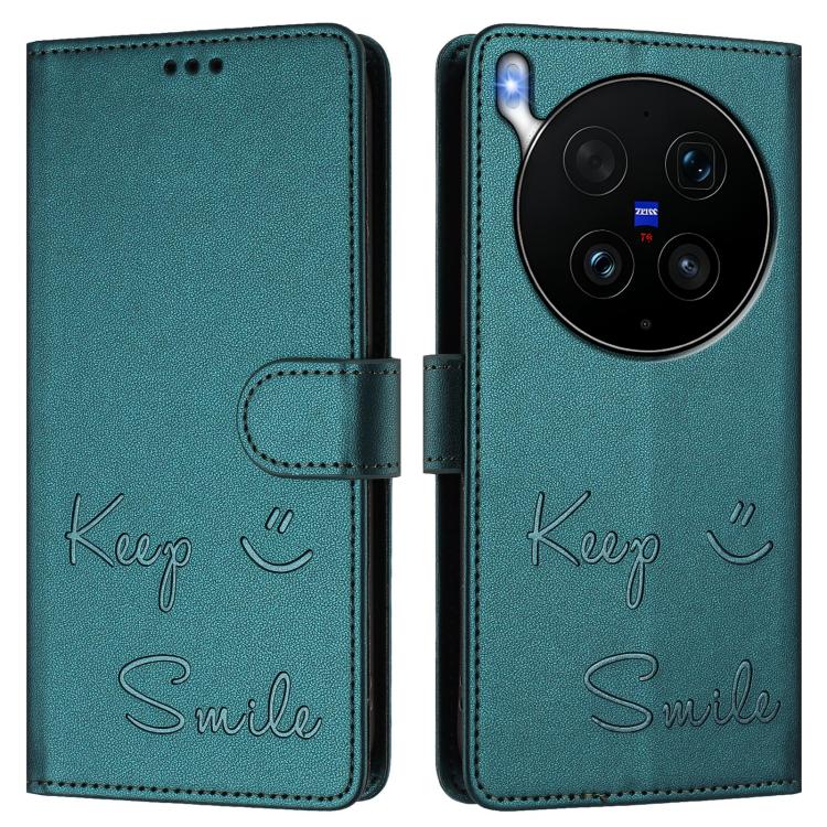 For vivo X300 Ultra Smile Embossing RFID Leather Phone Case