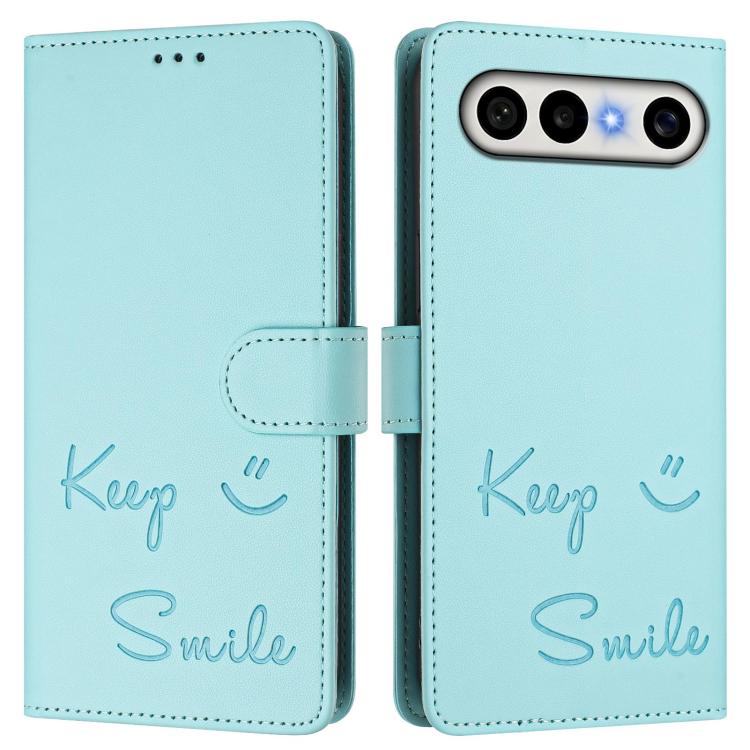For vivo X300 FE / S50 Pro mini 5G Smile Embossing RFID Leather Phone Case
