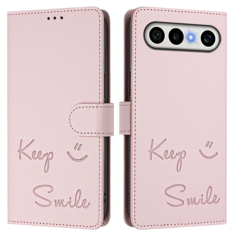 For vivo X300 FE / S50 Pro mini 5G Smile Embossing RFID Leather Phone Case