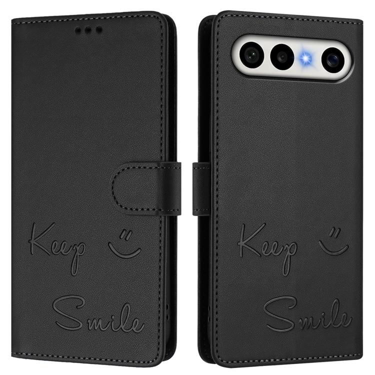 For vivo X300 FE / S50 Pro mini 5G Smile Embossing RFID Leather Phone Case