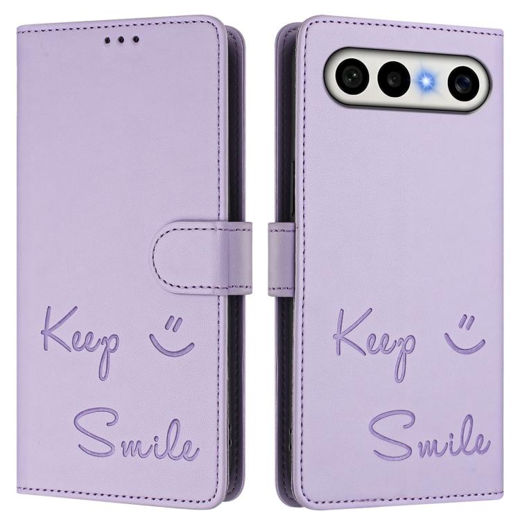 For vivo X300 FE / S50 Pro mini 5G Smile Embossing RFID Leather Phone Case