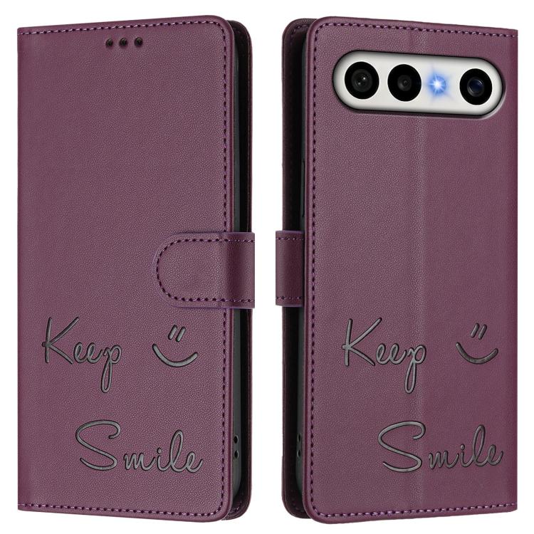 For vivo X300 FE / S50 Pro mini 5G Smile Embossing RFID Leather Phone Case