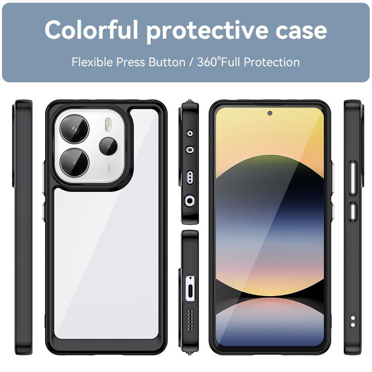 For Redmi Note 14 4G 163.25mm Colorful Series Acrylic Hybrid TPU Phone Case