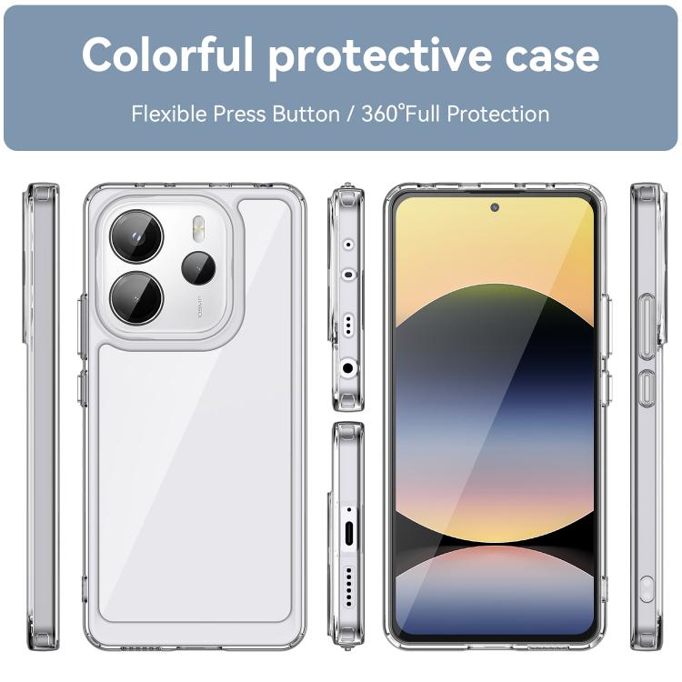 For Redmi Note 14 4G 163.25mm Colorful Series Acrylic Hybrid TPU Phone Case