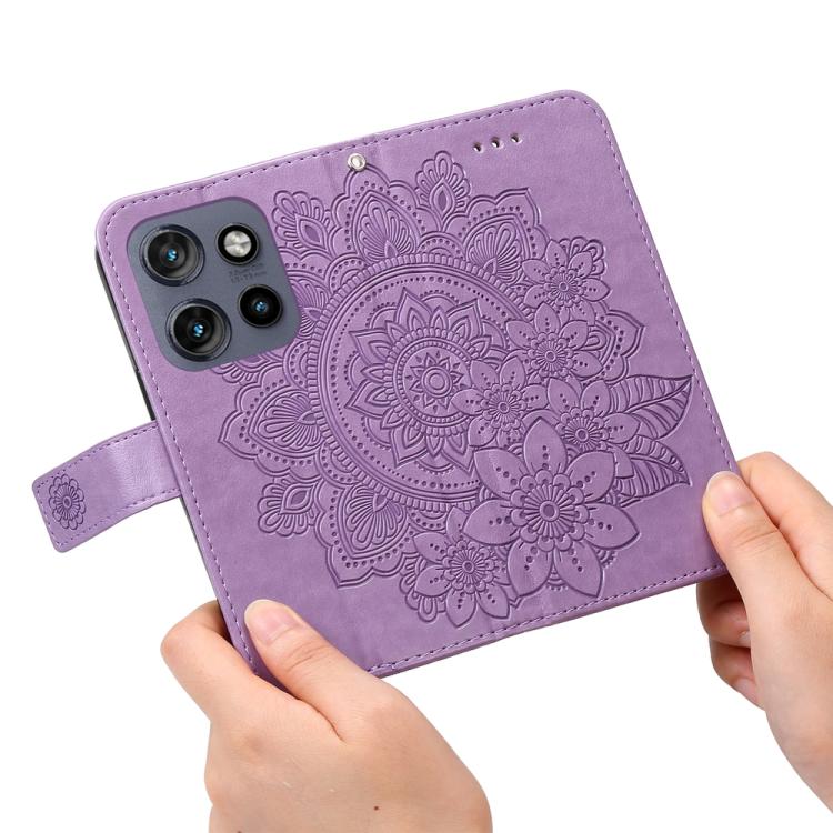 For Motorola Edge 50 Neo / ThinkPhone 25 Seven-petal Flowers Embossing Leather Phone Case
