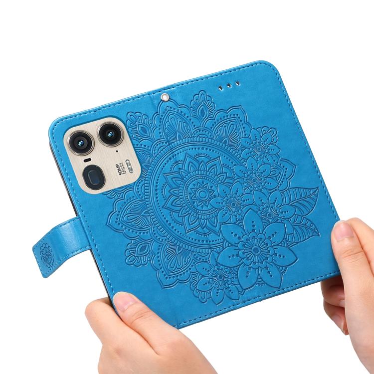 For Motorola Edge 50 Ultra / X50 Ultra Seven-petal Flowers Embossing Leather Phone Case