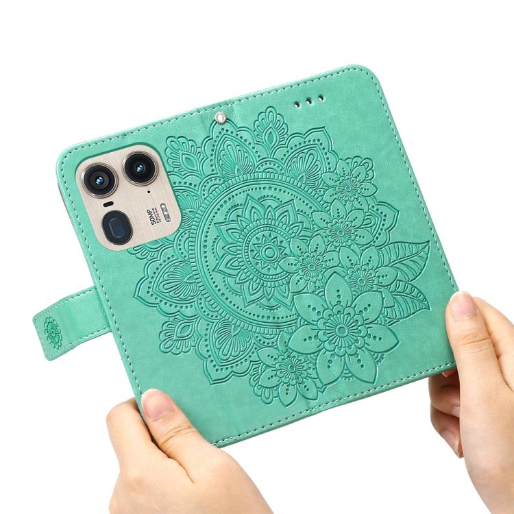 For Motorola Edge 50 Ultra / X50 Ultra Seven-petal Flowers Embossing Leather Phone Case
