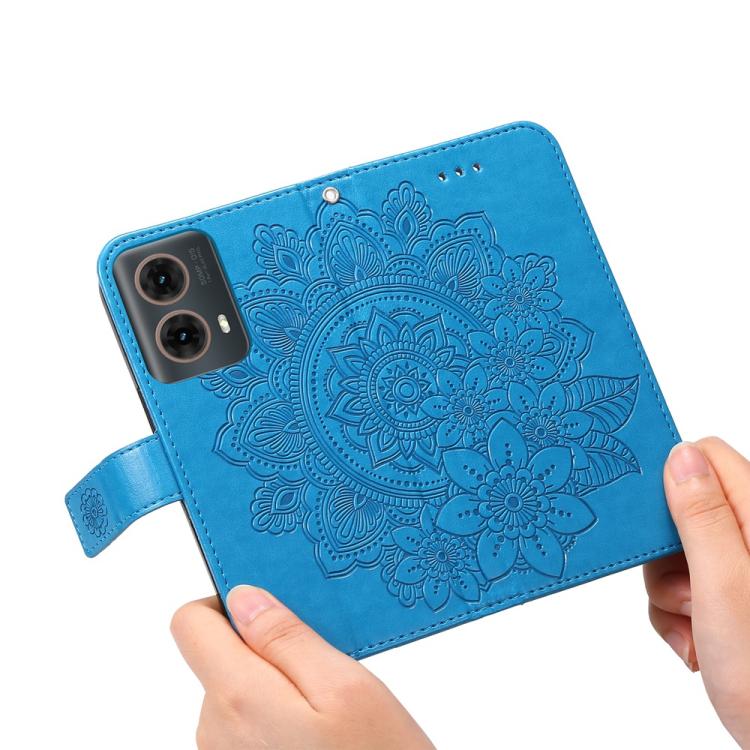 For Motorola Moto G85 / S50 Neo Seven-petal Flowers Embossing Leather Phone Case