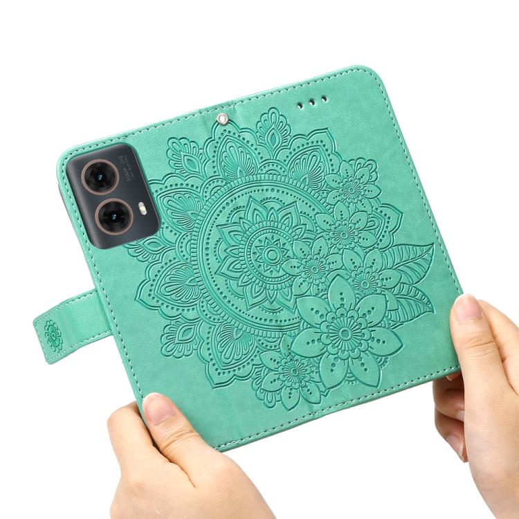 For Motorola Moto G85 / S50 Neo Seven-petal Flowers Embossing Leather Phone Case
