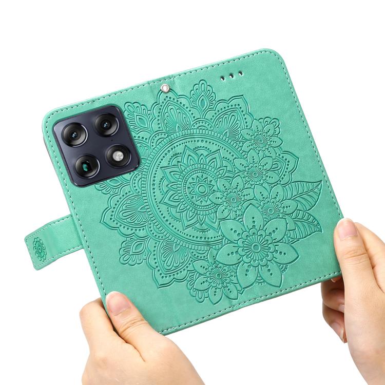 For Motorola Signature / Moto X70 Air Pro 5G Seven-petal Flowers Embossing Leather Phone Case