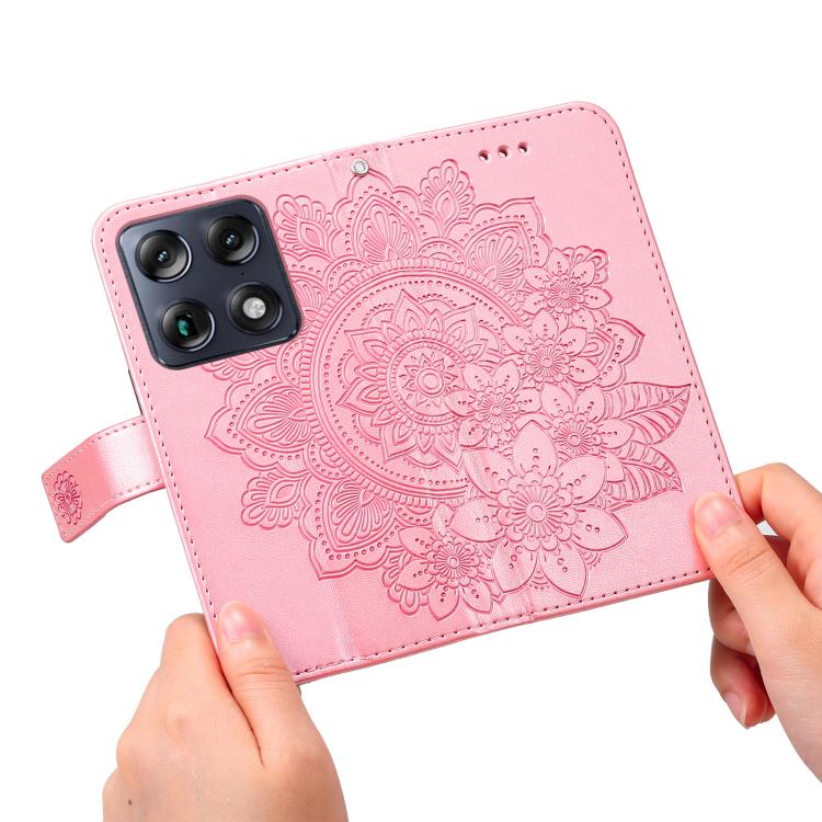 For Motorola Signature / Moto X70 Air Pro 5G Seven-petal Flowers Embossing Leather Phone Case