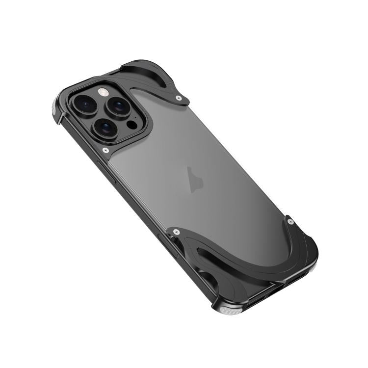 For iPhone 15 Pro Max Dolphin Metal Hybrid PC Transparent Back Panel Phone Case