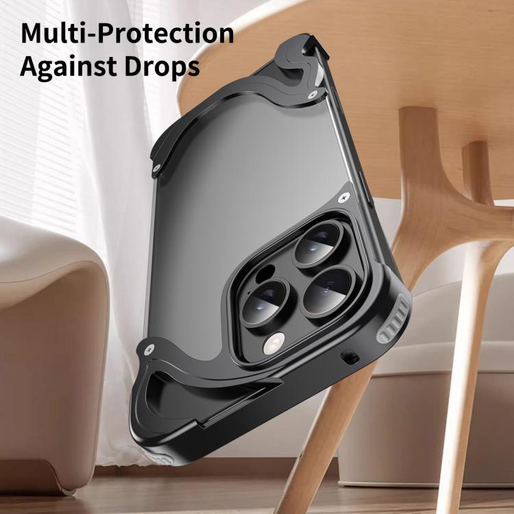 For iPhone 16 Pro Max Dolphin Metal Hybrid PC Transparent Back Panel Phone Case