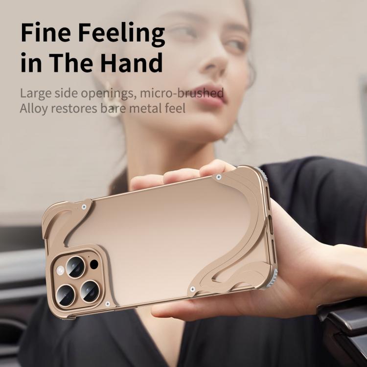 For iPhone 14 Pro Max Dolphin Metal Hybrid PC Transparent Back Panel Phone Case