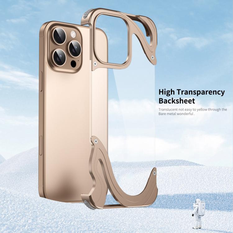 For iPhone 14 Pro Max Dolphin Metal Hybrid PC Transparent Back Panel Phone Case