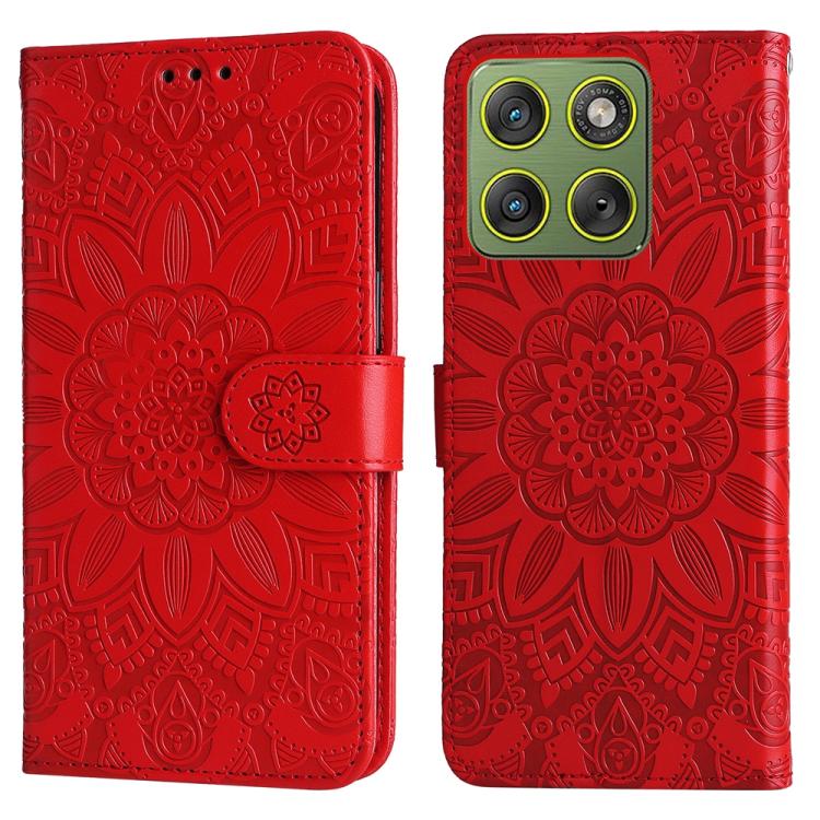 For Motorola Edge 70 5G / Moto X70 Air 5G Embossed Sunflower Leather Phone Case