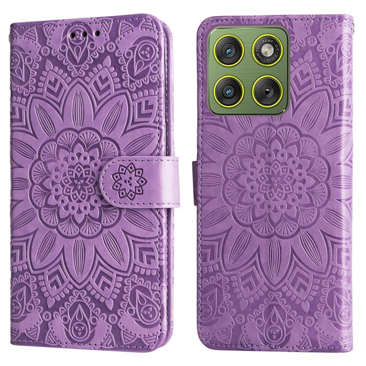 For Motorola Edge 70 5G / Moto X70 Air 5G Embossed Sunflower Leather Phone Case
