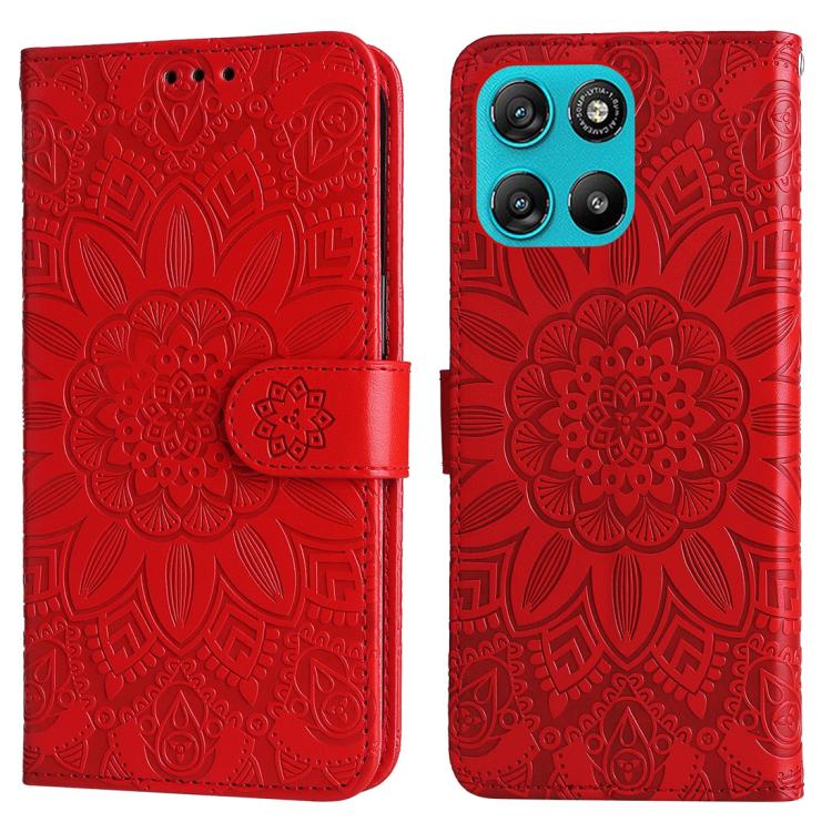 For Motorola Moto G67 Power 5G / G57 Power 5G Embossed Sunflower Leather Phone Case
