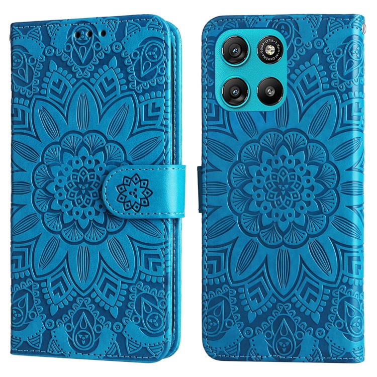 For Motorola Moto G67 Power 5G / G57 Power 5G Embossed Sunflower Leather Phone Case