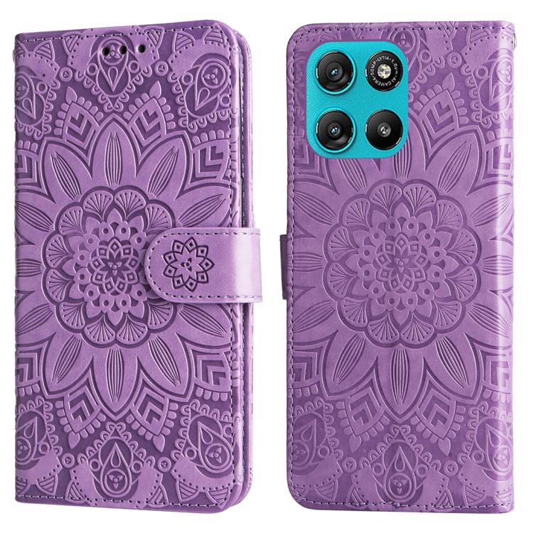 For Motorola Moto G67 Power 5G / G57 Power 5G Embossed Sunflower Leather Phone Case
