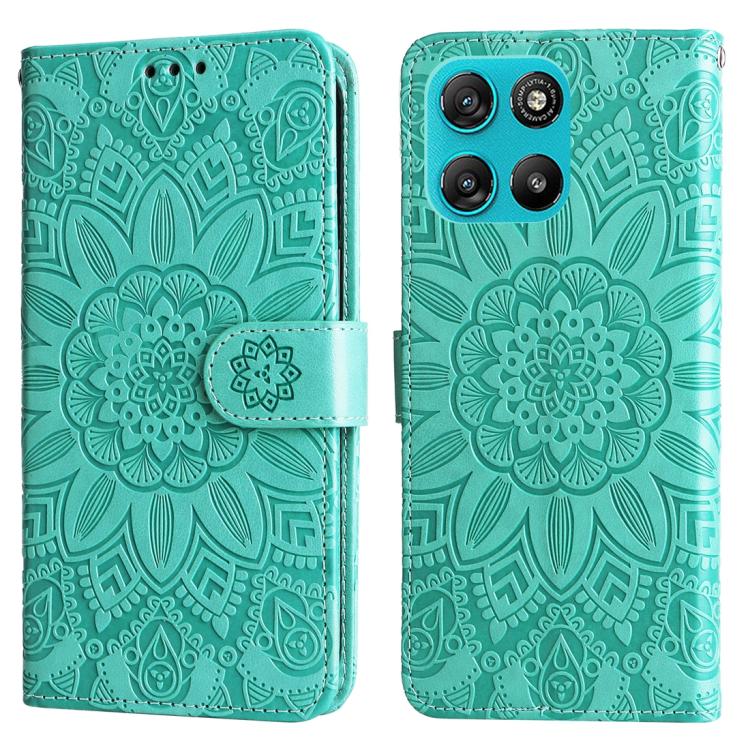 For Motorola Moto G67 Power 5G / G57 Power 5G Embossed Sunflower Leather Phone Case