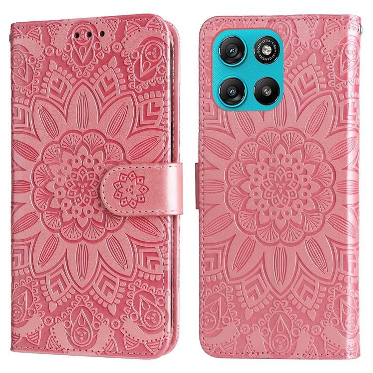 For Motorola Moto G67 Power 5G / G57 Power 5G Embossed Sunflower Leather Phone Case