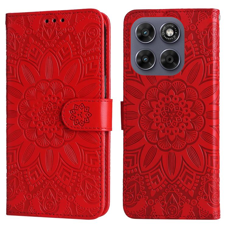 For Motorola Moto G67 5G / Moto G77 5G Embossed Sunflower Leather Phone Case