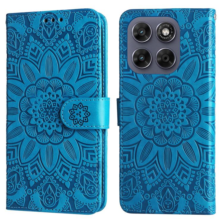 For Motorola Moto G67 5G / Moto G77 5G Embossed Sunflower Leather Phone Case