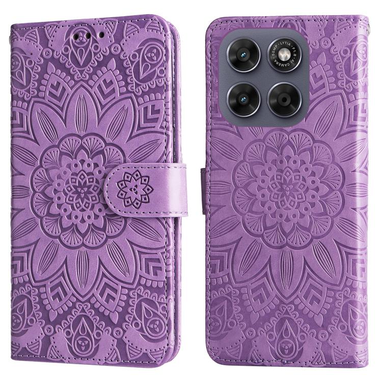 For Motorola Moto G67 5G / Moto G77 5G Embossed Sunflower Leather Phone Case