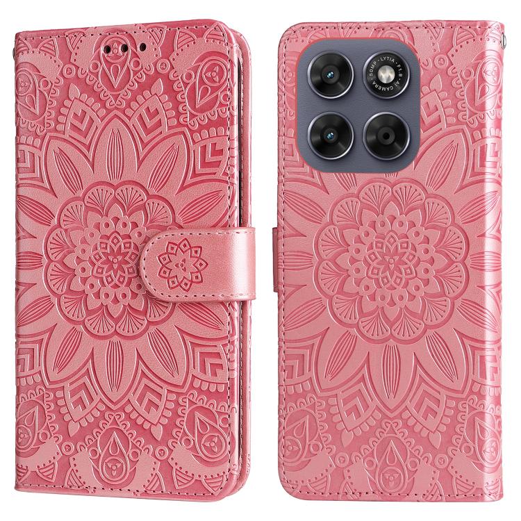 For Motorola Moto G67 5G / Moto G77 5G Embossed Sunflower Leather Phone Case