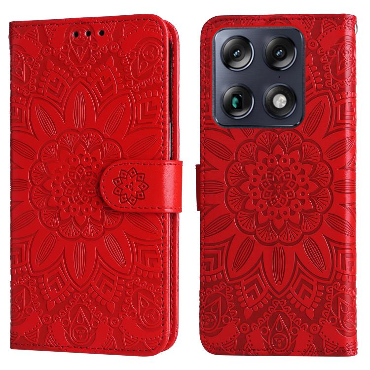 For Motorola Signature / Moto X70 Air Pro 5G Embossed Sunflower Leather Phone Case