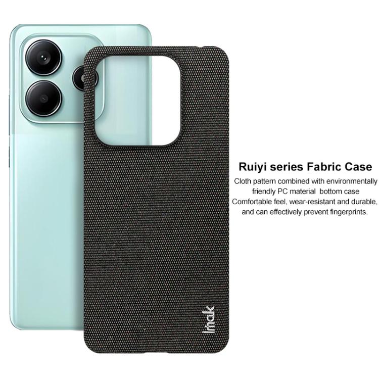 For Redmi Note 14 5G Global imak Ruiyi Series Cloth Texture PU + PC Phone Case