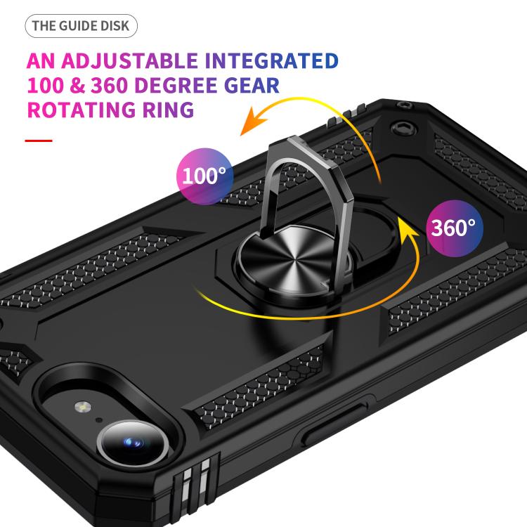 For iPhone 17e / 16e Shockproof TPU Hybrid PC Phone Case with Holder