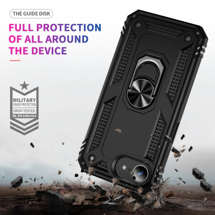 For iPhone 17e / 16e Shockproof TPU Hybrid PC Phone Case with Holder