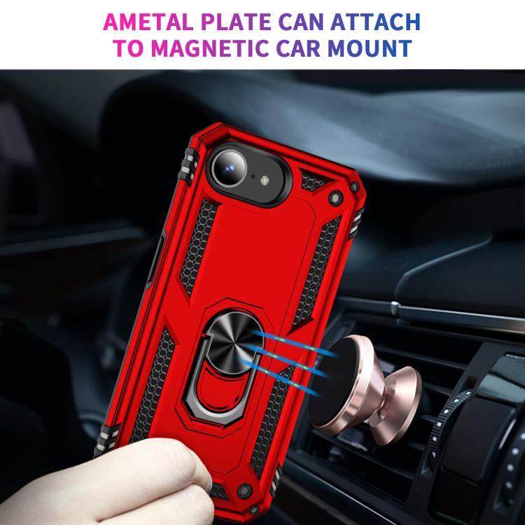 For iPhone 17e / 16e Shockproof TPU Hybrid PC Phone Case with Holder