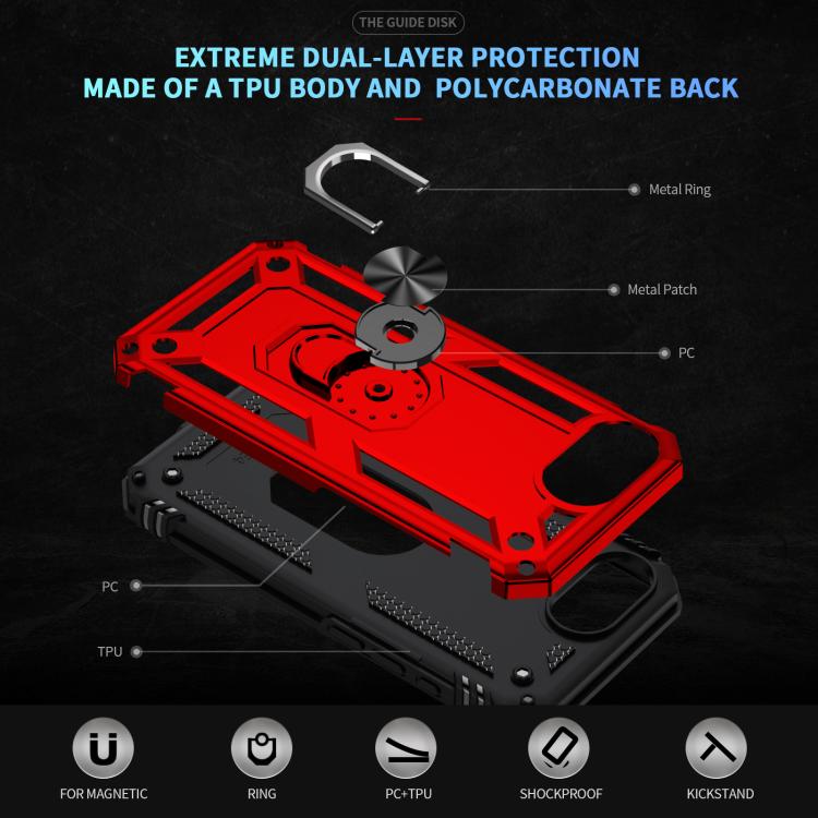 For iPhone 17e / 16e Shockproof TPU Hybrid PC Phone Case with Holder