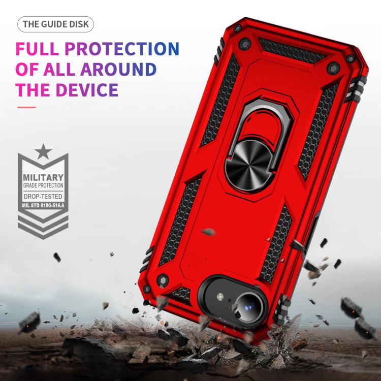 For iPhone 17e / 16e Shockproof TPU Hybrid PC Phone Case with Holder