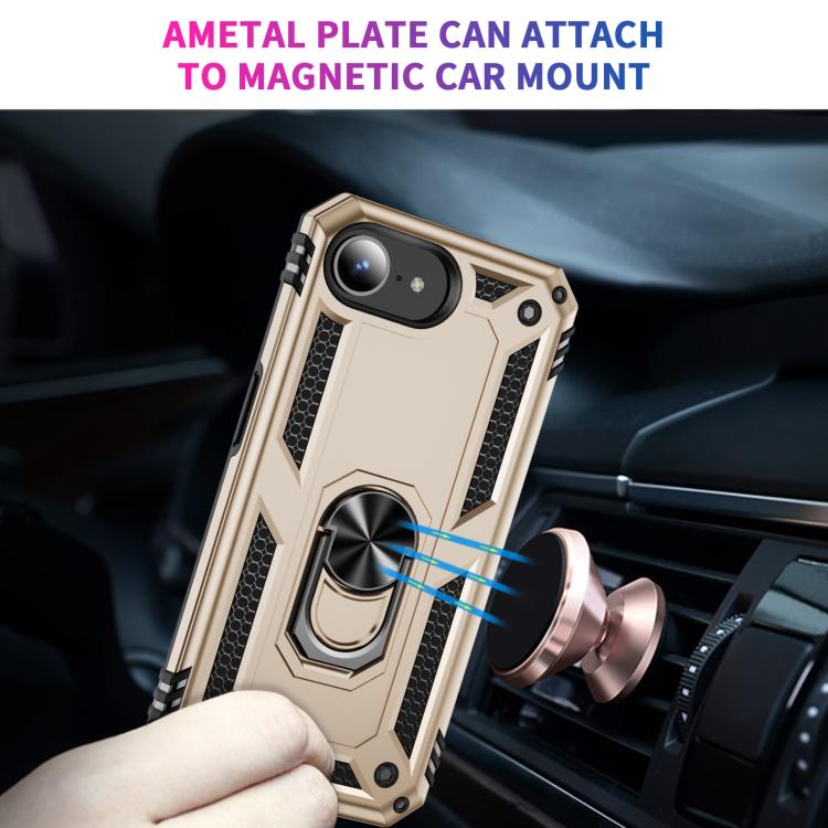 For iPhone 17e / 16e Shockproof TPU Hybrid PC Phone Case with Holder