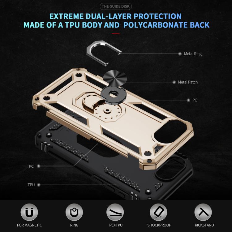 For iPhone 17e / 16e Shockproof TPU Hybrid PC Phone Case with Holder